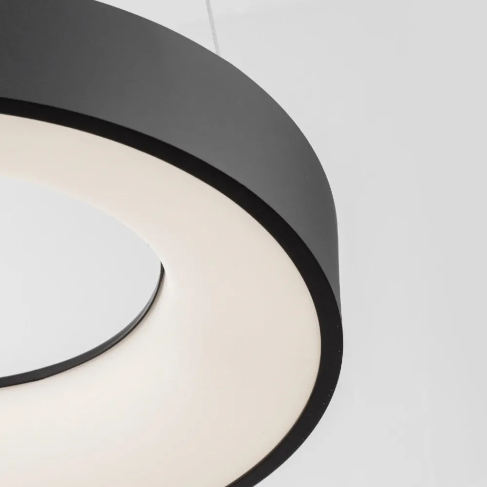 Lampadari Moderni-Selezionato da Mazzolaluce Lampadario anello 38 cm nero dimmerabile 3000k led 30w