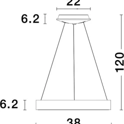 Lampadari Moderni-Selezionato da Mazzolaluce Lampadario anello 38 cm nero dimmerabile 3000k led 30w