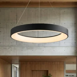 Lampadari Moderni-Selezionato da Mazzolaluce Lampadario anello 50cm nero led 45w 2700k-5000k con telecomando app