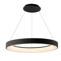 Lampadari Moderni-Selezionato da Mazzolaluce Lampadario anello 50cm nero led 45w 2700k-5000k con telecomando app