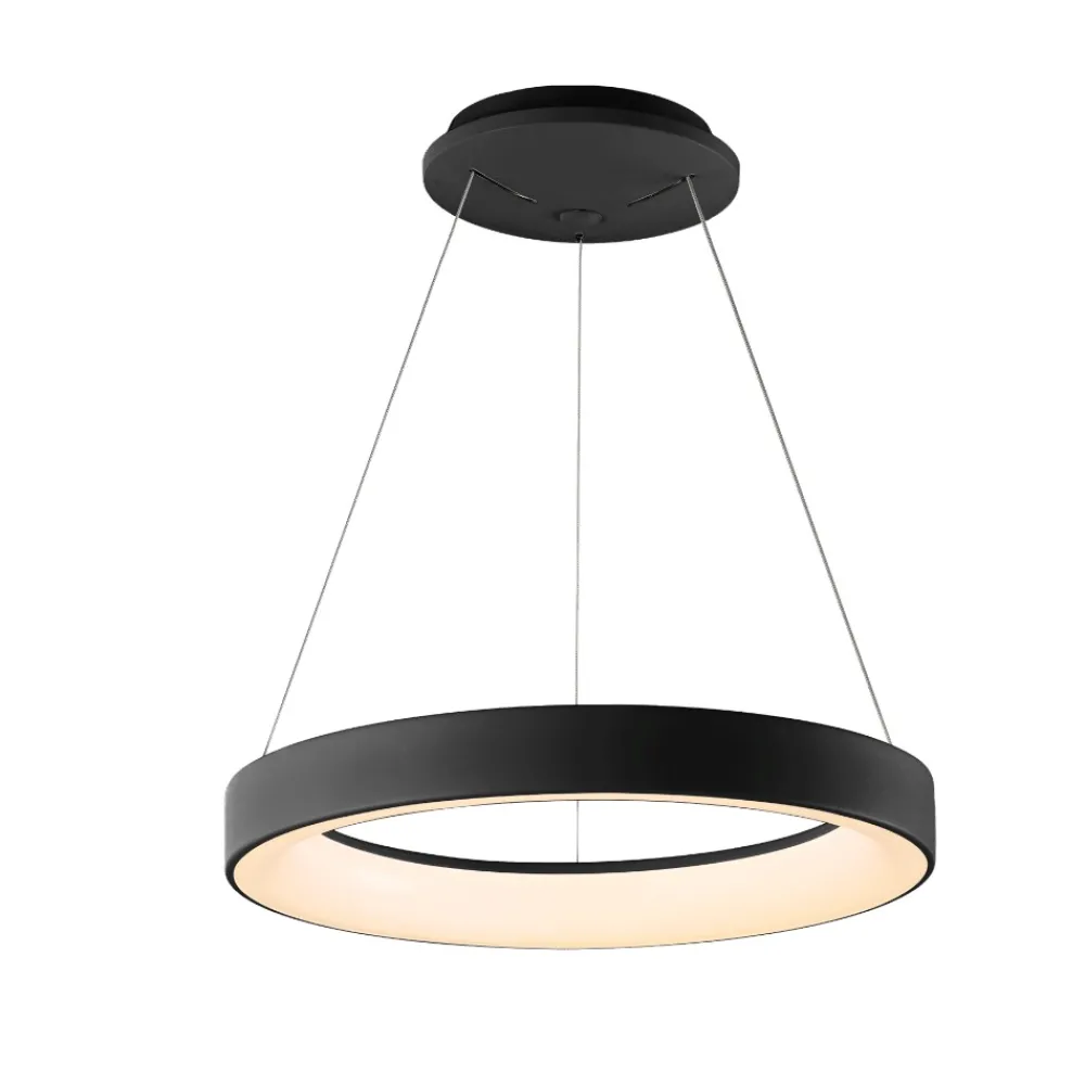 Lampadari Moderni-Selezionato da Mazzolaluce Lampadario anello 38cm nero led 30w da 2700k a 5000k app telecomando
