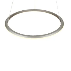 Plafoniere Moderne-Selezionato da Mazzolaluce Lampadario anello 75cm nickel led dimmerabile per soggiorno