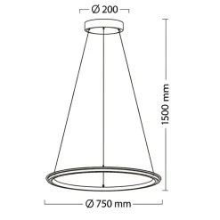 Plafoniere Moderne-Selezionato da Mazzolaluce Lampadario anello 75cm nickel led dimmerabile per soggiorno
