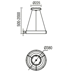 Lampadari Moderni-Selezionato da Mazzolaluce Lampadario anello 38cm oro sabbiato led 30w da 2700k a 5000k con telecomando app