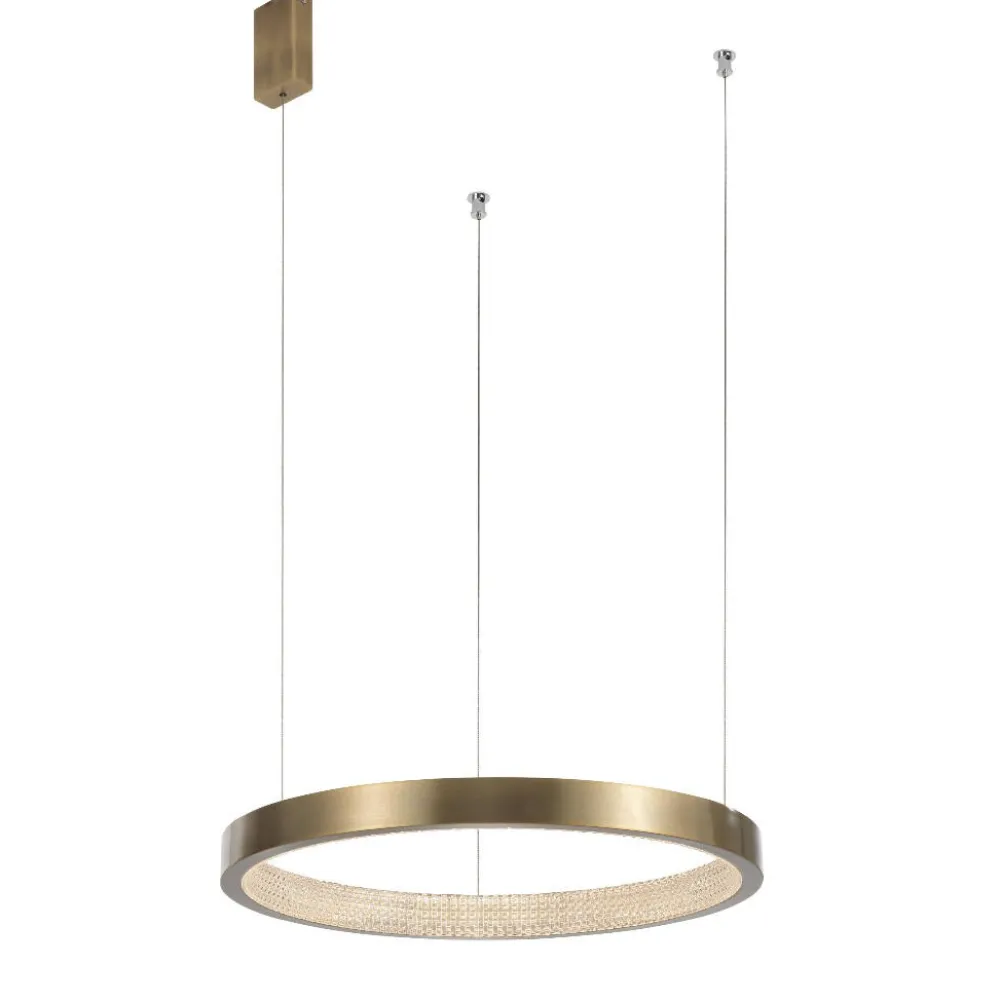 Lampadari Moderni-Selezionato da Mazzolaluce Lampadario anello 65cm ottone led 23w 3000k per salotto