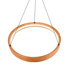 Lampadari Moderni-Selezionato da Mazzolaluce Lampadario anello di legno naturale 50cm led 28w 3000k dimmerabile