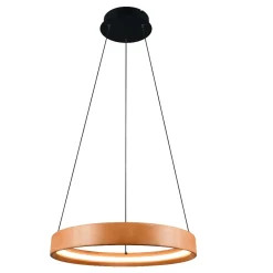 Lampadari Moderni-Selezionato da Mazzolaluce Lampadario anello di legno naturale 50cm led 28w 3000k dimmerabile