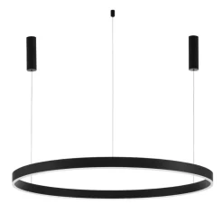 Lampadari Moderni-Selezionato da Mazzolaluce Lampadario anello led 120cm nero 72w 3000k dimmerabile