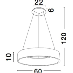 Lampadari Moderni-Selezionato da Mazzolaluce Lampadario anello led 4000k grigio per soggiorno