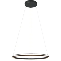 Lampadari Moderni-Selezionato da Mazzolaluce Lampadario anello led nero 75cm design moderno per soggiorno