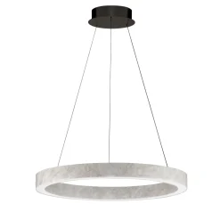 Lampadari Moderni-Selezionato da Mazzolaluce Lampadario anello led pietra di marmo naturale bianco per soggiorno