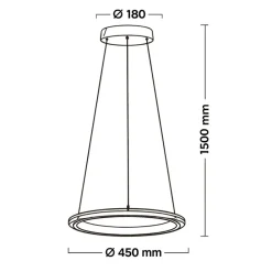 Lampadari Moderni-Selezionato da Mazzolaluce Lampadario anello moderno 46 cm led 34w da 2300k a 4000k dimmerabile