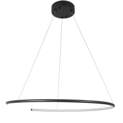 Lampadari Moderni-Selezionato da Mazzolaluce Lampadario anello moderno minimalista nero led 3000k