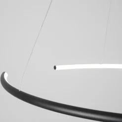 Lampadari Moderni-Selezionato da Mazzolaluce Lampadario anello moderno minimalista nero led 3000k