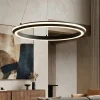 Lampadari Moderni-Selezionato da Mazzolaluce Lampadario anello nero 45cm design moderno led dimmerabile 2300k-4000k