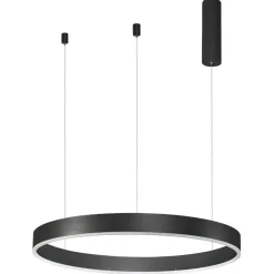 Lampadari Moderni-Selezionato da Mazzolaluce Lampadario anello nero 60cm led 40w 2700k a 6000k dimmerabile