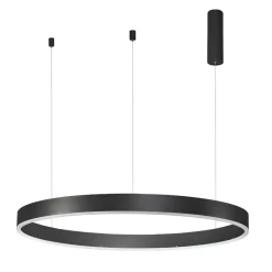 Lampadari Moderni-Selezionato da Mazzolaluce Lampadario anello nero 100cm led 60w 3000k dimmerabile