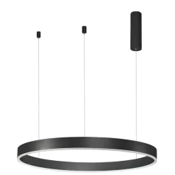 Lampadari Moderni-Selezionato da Mazzolaluce Lampadario anello nero 80cm led 48w 3000k dimmerabile