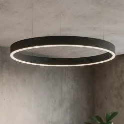Lampadari Moderni-Selezionato da Mazzolaluce Lampadario anello nero 60cm led 40w 3000k