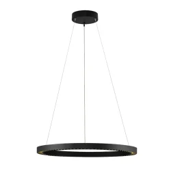 Lampadari Moderni-Selezionato da Mazzolaluce Lampadario anello nero 65cm led 27w 3000k per ufficio moderno