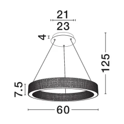 Lampadari Moderni-Selezionato da Mazzolaluce Lampadario anello oro effetto cristallo led 70w 3000k per salotto