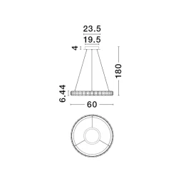 Lampadario Camera Da Letto-Selezionato da Mazzolaluce Lampadario anello per camera da letto effetto cristallo led 3000k