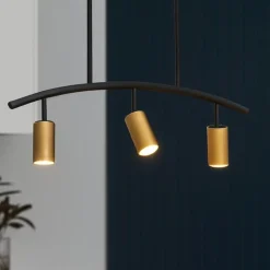 Lampadari Cucina-Selezionato da Mazzolaluce Lampadario a soffitto da cucina nero oro con luci orientabili
