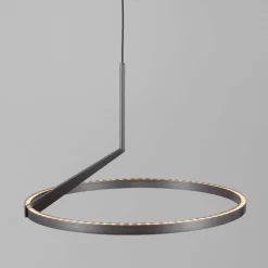 Lampadari Moderni-Selezionato da Mazzolaluce Lampadario a sospensione anello nickel led 2700k-3000k-4000k biemissione