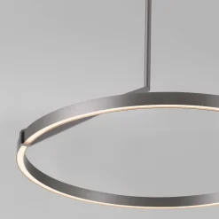 Lampadari Moderni-Selezionato da Mazzolaluce Lampadario a sospensione anello nickel led 2700k-3000k-4000k biemissione