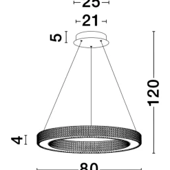 Lampadari Moderni-Selezionato da Mazzolaluce Lampadario a sospensione anello 80cm oro per salone contemporaneo