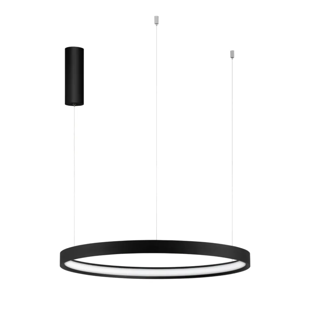 Lampadari Moderni-Selezionato da Mazzolaluce Lampadario a sospensione anello nero 40w 3000k dimmerabile per soggiorno