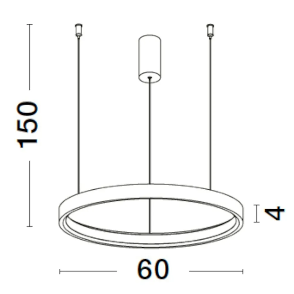 Lampadari Moderni-Selezionato da Mazzolaluce Lampadario a sospensione anello nero 40w 3000k dimmerabile per soggiorno
