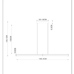 Lampadari Moderni-Selezionato da Mazzolaluce Lampadario a sospensione barra orizzontale led 2200k-3300k per tavolo sala da pranzo