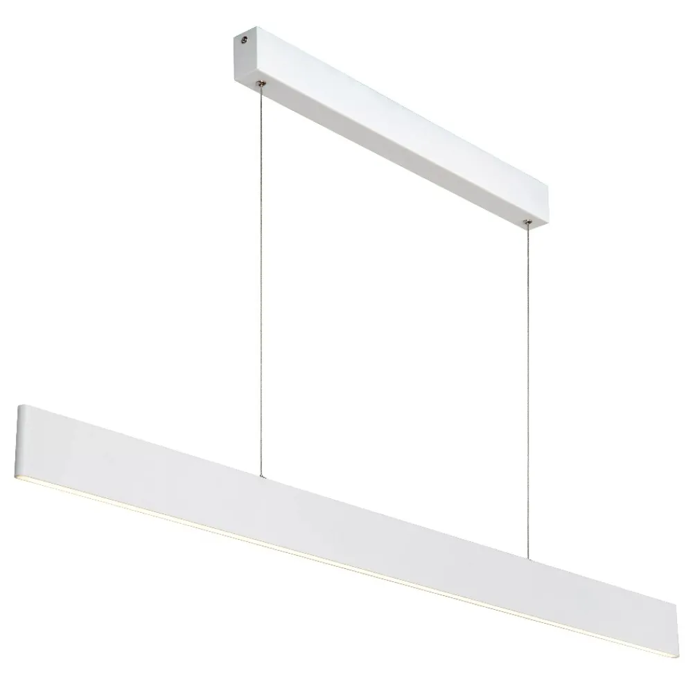 Lampadari Moderni-Selezionato da Mazzolaluce Lampadarioa sospensione bianco sottile per tavolo ufficio led 2700k dimmerabile