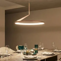 Lampadari Moderni-Selezionato da Mazzolaluce Lampadario a sospensione champagne led 2700k-3000k-4000k biemissione