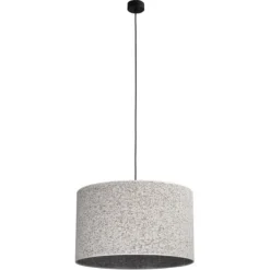 Lampadari Moderni-Selezionato da Mazzolaluce Lampadario a sospensione cilindro di tessuto bianco nero