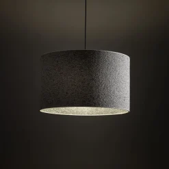 Lampadari Moderni-Selezionato da Mazzolaluce Lampadario a sospensione cilindro di tessuto bianco nero