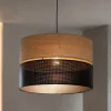 Lampadari Moderni-Selezionato da Mazzolaluce Lampadario a sospensione cilindro quercia nero moderno 38 cm