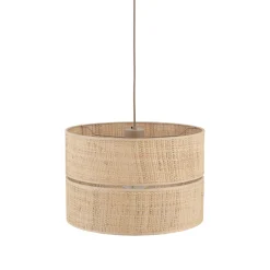 Lampadari Moderni-Selezionato da Mazzolaluce Lampadario a sospensione cilindro 38 cm di paglia per sala da pranzo