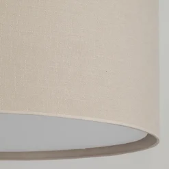 Lampadari Moderni-Selezionato da Mazzolaluce Lampadario a sospensione cilindro di tessuto beige