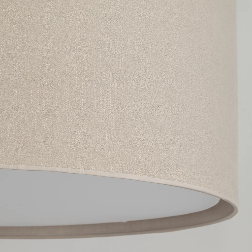 Lampadari Moderni-Selezionato da Mazzolaluce Lampadario a sospensione cilindro di tessuto beige