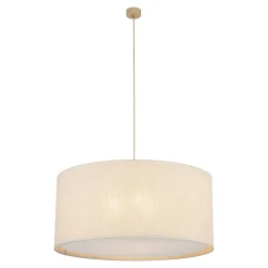 Lampadari Moderni-Selezionato da Mazzolaluce Lampadario a sospensione cilindro di tessuto beige