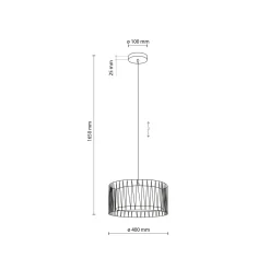 Lampadario Camera Da Letto-Selezionato da Mazzolaluce Lampadario a sospensione cilindro tessuto sabbia 40 cm per camera da letto