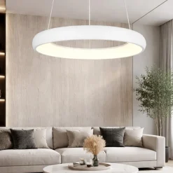 Lampadari Moderni-Selezionato da Mazzolaluce Lampadario a sospensione 60cm anello bianco led 38w 2300k 3000k 4000k