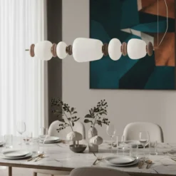 Lampadari Moderni-Selezionato da Mazzolaluce Lampadario a sospensione 96cm vetro ceramica design per sala da pranzo