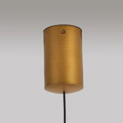 Lampade A Sospensione-Selezionato da Mazzolaluce Lampadario a sospensione cono alluminio colore cuoio led dimmerabile