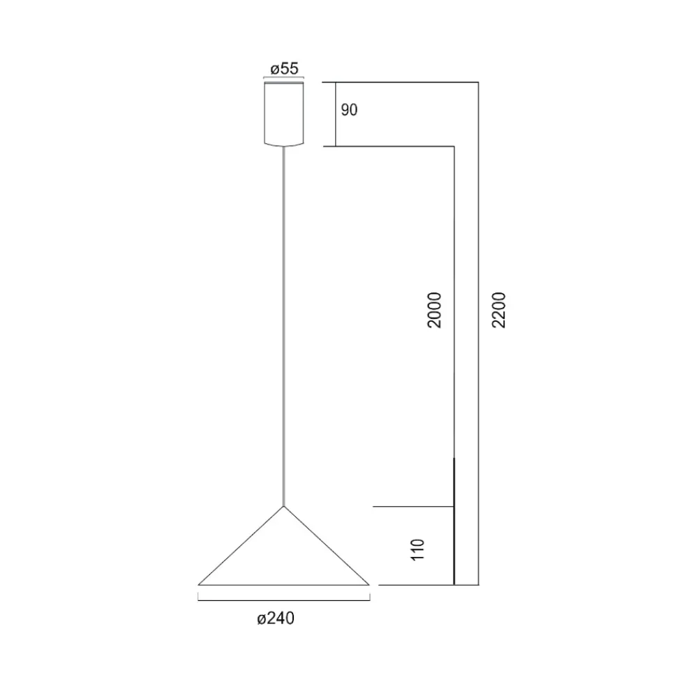 Lampade A Sospensione-Selezionato da Mazzolaluce Lampadario a sospensione cono alluminio colore cuoio led dimmerabile