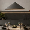 Lampadari Cucina-Selezionato da Mazzolaluce Lampadario a sospensione cono 50 cm di metallo marrone per cucina moderna