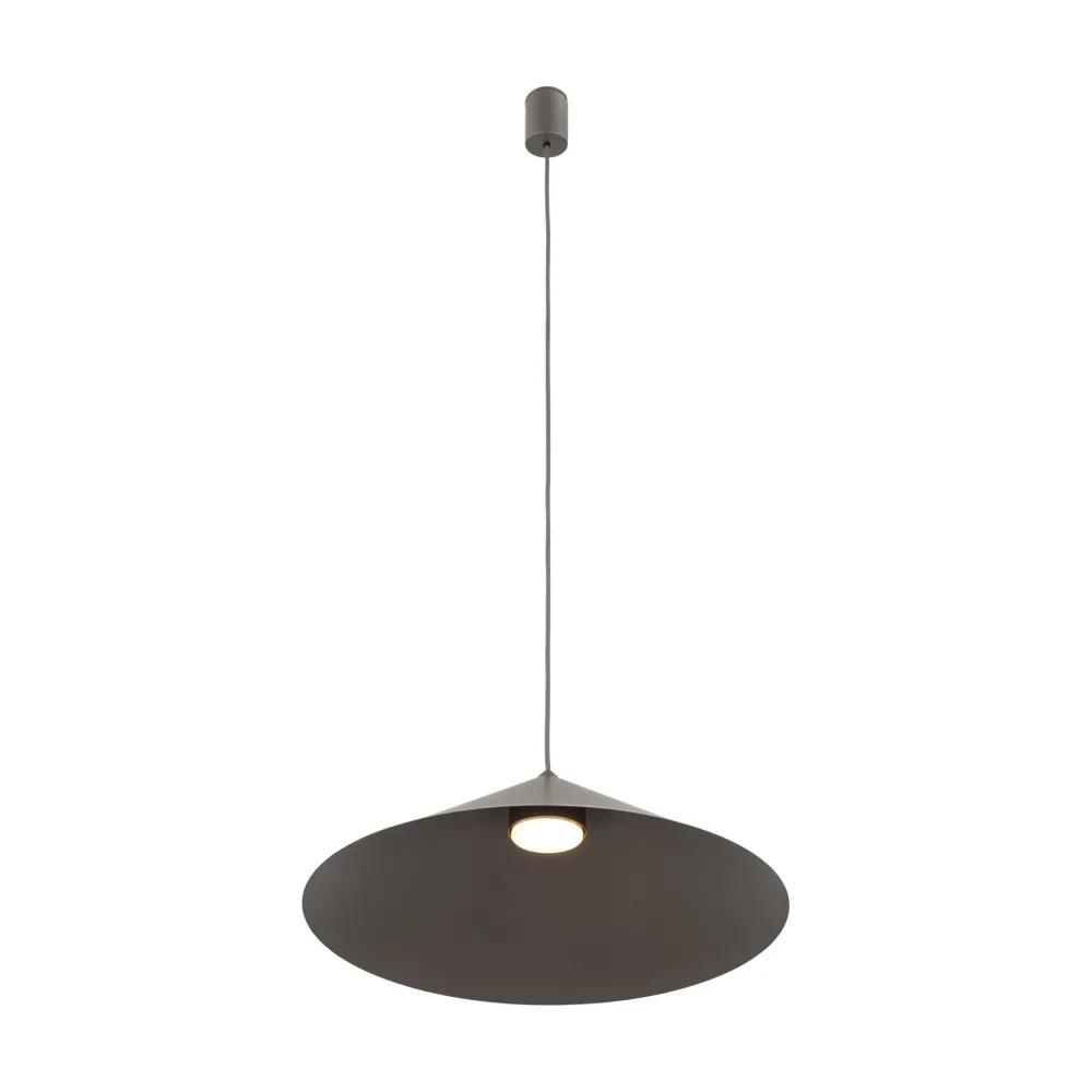 Lampadari Cucina-Selezionato da Mazzolaluce Lampadario a sospensione cono 50 cm di metallo marrone per cucina moderna