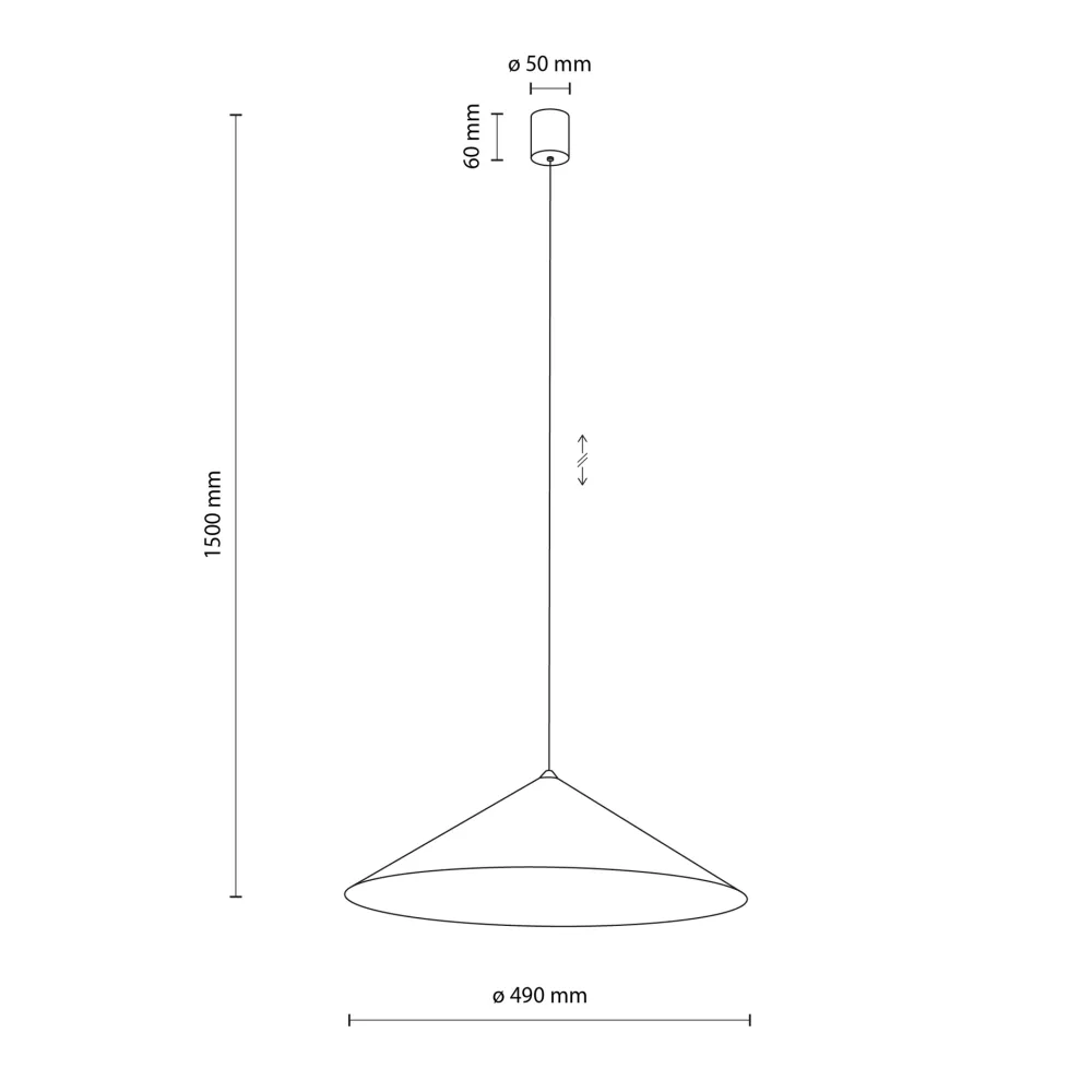 Lampadari Cucina-Selezionato da Mazzolaluce Lampadario a sospensione cono 50 cm di metallo marrone per cucina moderna